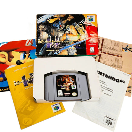 Killer Instinct Gold Nintendo 64 Very Good CIB - Box Manual Cartridge Reference Guide and Cardboard Tray Insert Shown