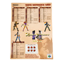 Killer Instinct Gold Nintendo 64 Very Good CIB - Quick Reference Card Front Showing Character Moves