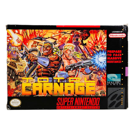 Total Carnage Super Nintendo Very Good CIB - Front Of Authentic Game Box