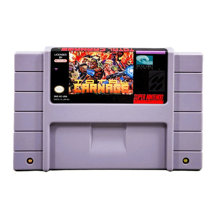 Total Carnage Super Nintendo Very Good - Front Label Of Authentic Game Cartridge