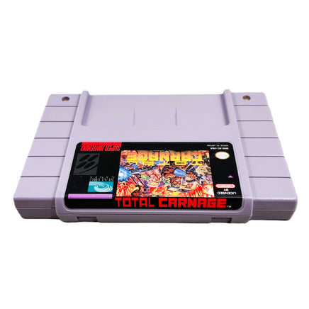 Total Carnage Super Nintendo Very Good - Top Spine Label Of Authentic Game Cartridge