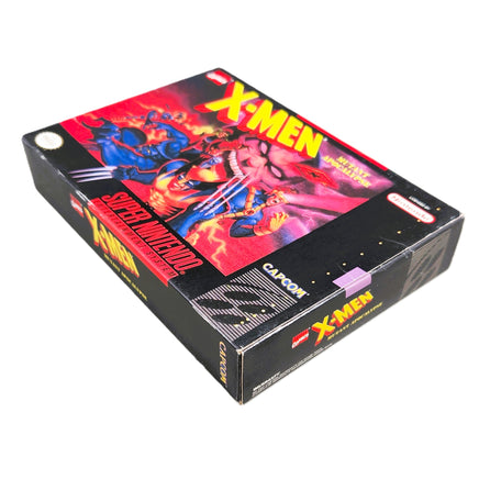 X-Men Mutant Apocalypse Super Nintendo Very Good CIB - Official Game Box Bottom Corner Shown