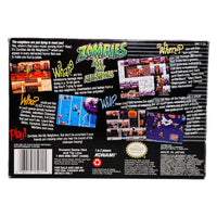 Zombies Ate My Neighbors Super Nintendo Very Good CIB - Original Retail Box Back View