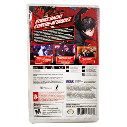 Persona 5 Strikers Nintendo Switch Brand New - Back Of Game Case
