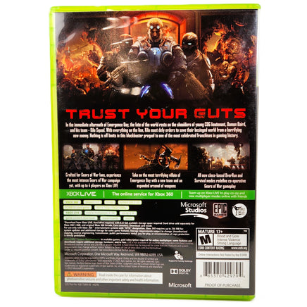 Gears Of War Judgment Xbox 360 Very Good - Back Cover Art Shown