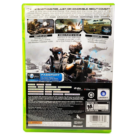 Ghost Recon Future Soldier Xbox 360 Very Good - Authentic Back Cover Art