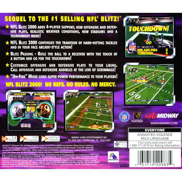 NFL Blitz 2000 - Sega Dreamcast Game - Complete