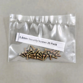 3.8mm Security Screws 25 Pack Nes SNES N64 Game Boy Color Cartridge Brand New Loose - View of Torx Screws in Baggie