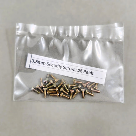3.8mm Security Screws 25 Pack Nes SNES N64 Game Boy Color Cartridge Brand New Loose - View of Torx Screws in Baggie