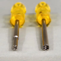 3.8mm 4.5mm Gamebit Screwdriver Set Nes SNES N64 Nintendo Sega Cartridge Console Tool Brand New Loose - Both Driver Tip Ends Shown Together Close Up in High Resolution Detail