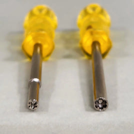 3.8mm 4.5mm Gamebit Screwdriver Set Nes SNES N64 Nintendo Sega Cartridge Console Tool Brand New Loose - Both Driver Tip Ends Shown Together Close Up in High Resolution Detail
