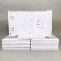 Nintendo 3DS 2DS Replacement Game Case 10-Pack – New White Empty Cartridge Case - View Showing Cases Stacked Neatly with One Open Showing Inside