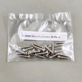 4.5mm Security Screws 25 Pack Nes SNES N64 GameCube Consoles Genesis Cartridges Brand New Loose - Close Up View of Torx Screws in Baggie