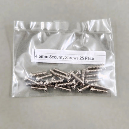 4.5mm Security Screws 25 Pack Nes SNES N64 GameCube Consoles Genesis Cartridges Brand New Loose - Close Up View of Torx Screws in Baggie