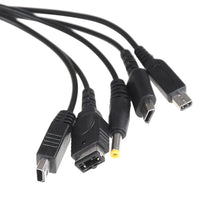 5-In-1 USB Charging Cable GBA SP Ds 3Ds 2Ds PSP Wii U Gamepad Handheld Systems Brand New Loose - Connector Detail Close-up