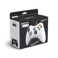 Arbiter Wired Controller For Xbox 360 & PC White Gamepad Replacement Brand New - View of Retail Packaging