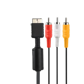 AV Composite Video Cable For PlayStation 1 2 3 6 Ft Brand New Loose - View 1 Connector Close Up