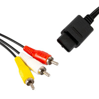 Av Composite Video Cable Super Nintendo Nintendo 64 Gamecube System Brand New Loose - Connector Detail 2 Close Up
