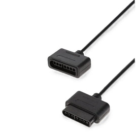 SNES Controller Extension Cable 6 Ft For Super Nintendo System Brand New Loose - Top View Showing Connector Plugs