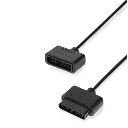SNES Controller Extension Cable 6 Ft For Super Nintendo System Brand New Loose - Top View Showing Connector Plugs
