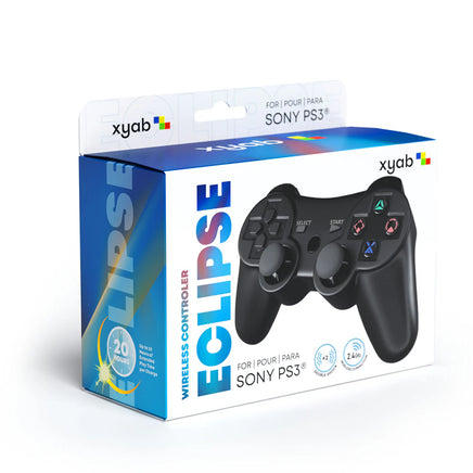 Eclipse Wireless Controller For PlayStation 3 Black Gamepad Replacement Brand New - Front View of Retail Packaging