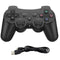 Eclipse Wireless Controller For PlayStation 3 Black Gamepad Replacement Brand New - Front View of Controller Outside of Retail Box to Show Close Up Detail of Buttons and Charging Cable Shown