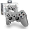 Eclipse Wireless Controller For PlayStation 3 Steel Silver Gamepad Replacement Brand New - View of Controller Sitting Outside of Retail Box to Show Button Detail and Color