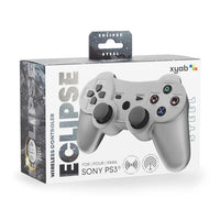 Eclipse Wireless Controller For PlayStation 3 Steel Silver Gamepad Replacement Brand New - Front View of Retail Packaging