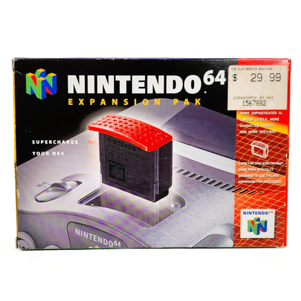 Nintendo 64 Expansion Pak OEM 4Mb Ram Upgrade Official Accessory Very Good - Front Of CIB Retail Box