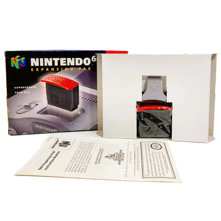 Nintendo 64 Expansion Pak OEM 4Mb Ram Upgrade Official Accessory Very Good - Open Contents Shown with Manual