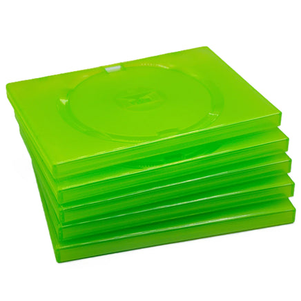 Replacement Game Cases For Xbox 360 Disc Cases 5 Pack Green Brand New Loose - View showing 5 stacked cases