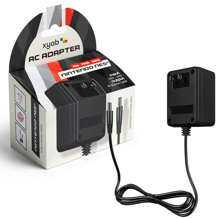 NES Power Adapter - AC Power Supply Cable for Nintendo NES Console - View of AC Power Adapter Brick outside of Retail Box, brand new condition