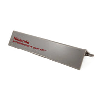 NES Flip Door Cover Replacement Cartridge Flap For Original Nintendo NES Console Brand New Loose - Angled View Close Up Showing Logo