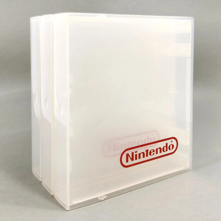 Nintendo Nes Cartridge Clamshell Game Case Clear Official Red Nintendo Logo 3 Pack Good Loose - Angled View
