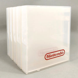 Nintendo Nes Cartridge Clamshell Game Case Clear Official Red Nintendo Logo 5 Pack Good Loose - Angled View