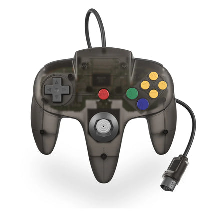 Proto64 Wired Controller For Nintendo 64 Smoke Black N64 Gamepad Replacement Brand New - Straight On Front View of Controller