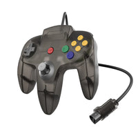 Proto64 Wired Controller For Nintendo 64 Smoke Black N64 Gamepad Replacement Brand New - Angled View of Controller Also Showing Plug Close Up Detail