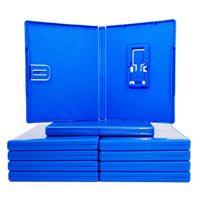 PS Vita 1000 2000 Replacement Game Case 10-Pack Cartridge Storage Cases Brand New Loose - View showing an open case sitting atop of a stack of cases neatly arranged