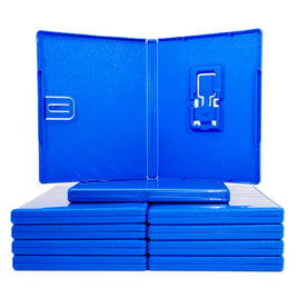 PS Vita 1000 2000 Replacement Game Case 10-Pack Cartridge Storage Cases Brand New Loose - View showing an open case sitting atop of a stack of cases neatly arranged