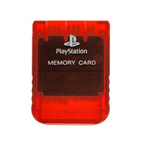 Sony PlayStation 1 Memory Card Clear Red Genuine OEM Very Good Loose - View 1
