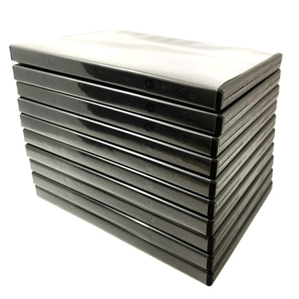 10 Empty 14mm Replacement Cases with Memory Card Holder for PlayStation 2 Games Brand New - Shown Stacked Neatly