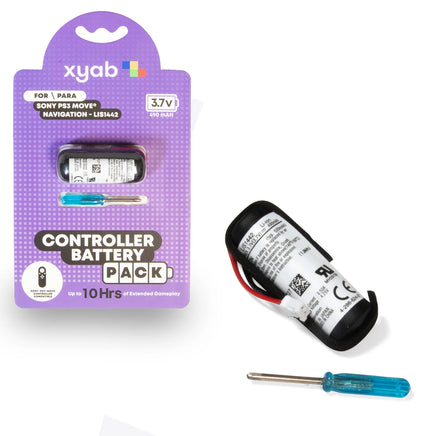 PS3 Move Navigation Controller Battery Replacement - PlayStation Nav Controller Pack - Battery and screwdriver shown outside of retail packaging, brand new condition