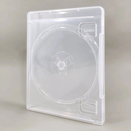 PS3 Replacement Game Case 1-Pack - Empty Disc Case [Clear] - Angled view of front, brand new condition, loose