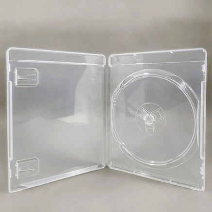PS3 Replacement Game Case 1-Pack - Empty Disc Case [Clear] - Open case showing empty disc tray, brand new condition, loose