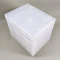 PS3 Replacement Game Case 10-Pack - Empty Disc Case [Clear] - Ten jewel cases stacked neatly, brand new condition, loose
