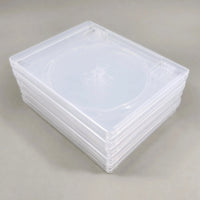 PS3 Replacement Game Case 5-Pack - Empty Disc Case [Clear] - All five cases stacked neatly, brand new condition, loose