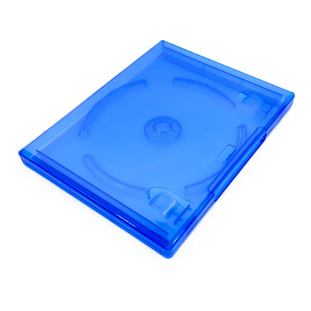 Replacement Game Case For Sony PlayStation 4 PS4 1 Pack Blue Disc Case Brand New Loose - View of empty case laying flat at angle