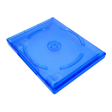 Replacement Game Case For Sony PlayStation 4 PS4 1 Pack Blue Disc Case Brand New Loose - View of back of empty case laying flat at angle