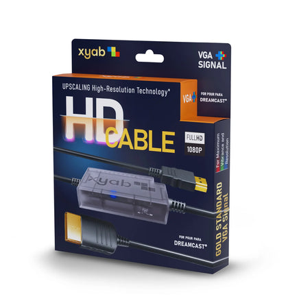 VGA HD Link Cable For Sega Dreamcast 1080P HDMI Upscaling Plug Play Brand New - Front View of Retail Box