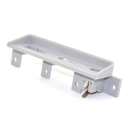 Rear Power Port Cover Replacement Super Nintendo SNES Console Repair Part Brand New Loose - Top View showing screw holes and solder point